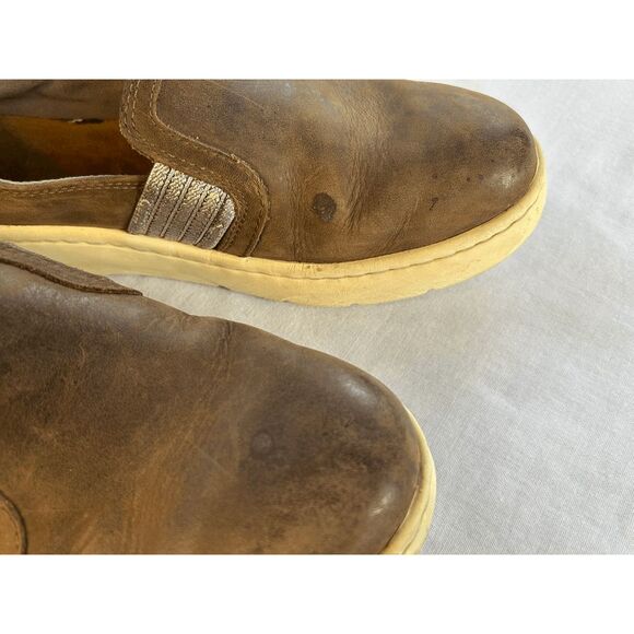 Women's Ariat Brown Leather Slip On Casual Comfort Shoes, Size 9B Silver Trim - Picture 8 of 8